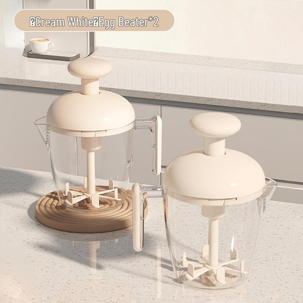 Multi-Functional Manual Egg Beater & Whipper with Large Capacity Cup