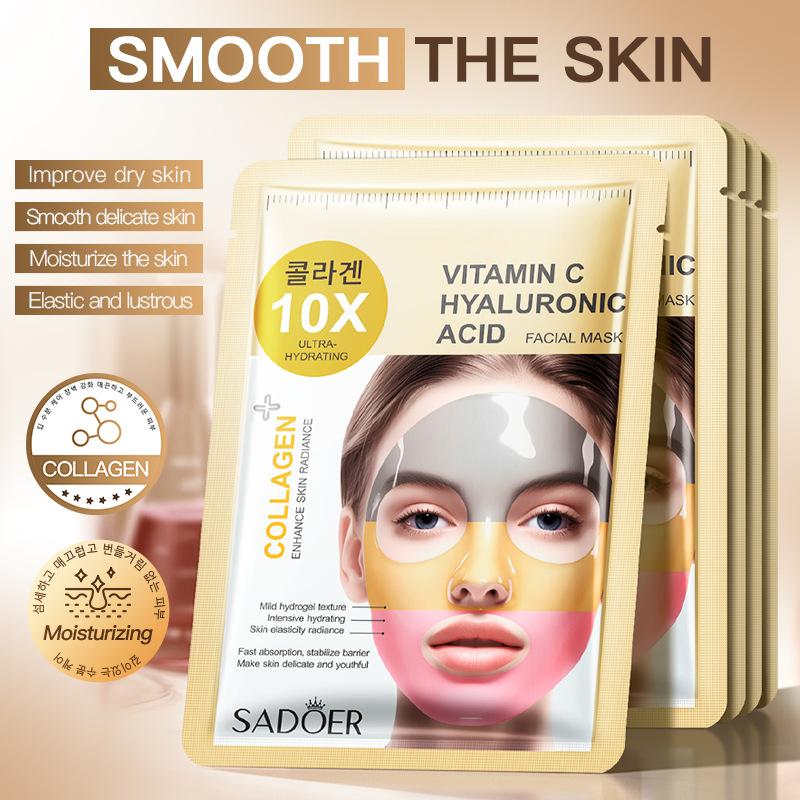 3 Stück Kollagen Vitamin C Hyaluronsäure Dreifarbig 30ml Maske Hautpflegeprodukte
