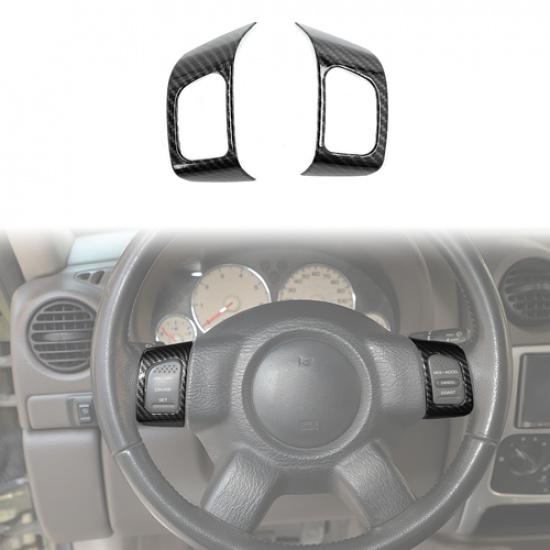 Carbon Fiber Interior Steering Wheel Trim Cover Frame for Jeep Liberty 1999-2007