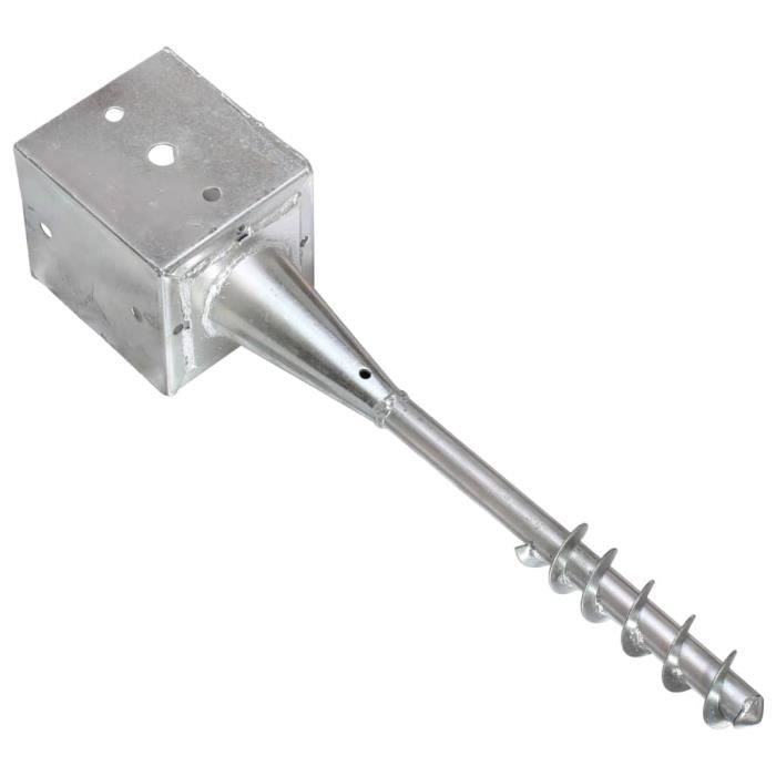 VidaXL Piquets au sol 6 pcs Argenté 12x12x56 cm Acier galvanisé