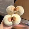 Kadın saç tokası kürklü peluş top dekor elastik bahar kaymaz güçlü pençe saç organizasyonu saç kelepçesi saç tutucu bayan saç aksesuarları