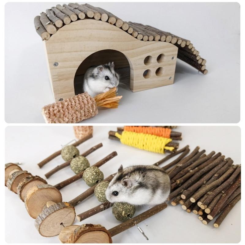 Hamster Chew Toy Cage House Toy Rattan Ball Biting Resistant Rabbit Toy for Small Animal Guinea Pigs Boredom Toy10PCS