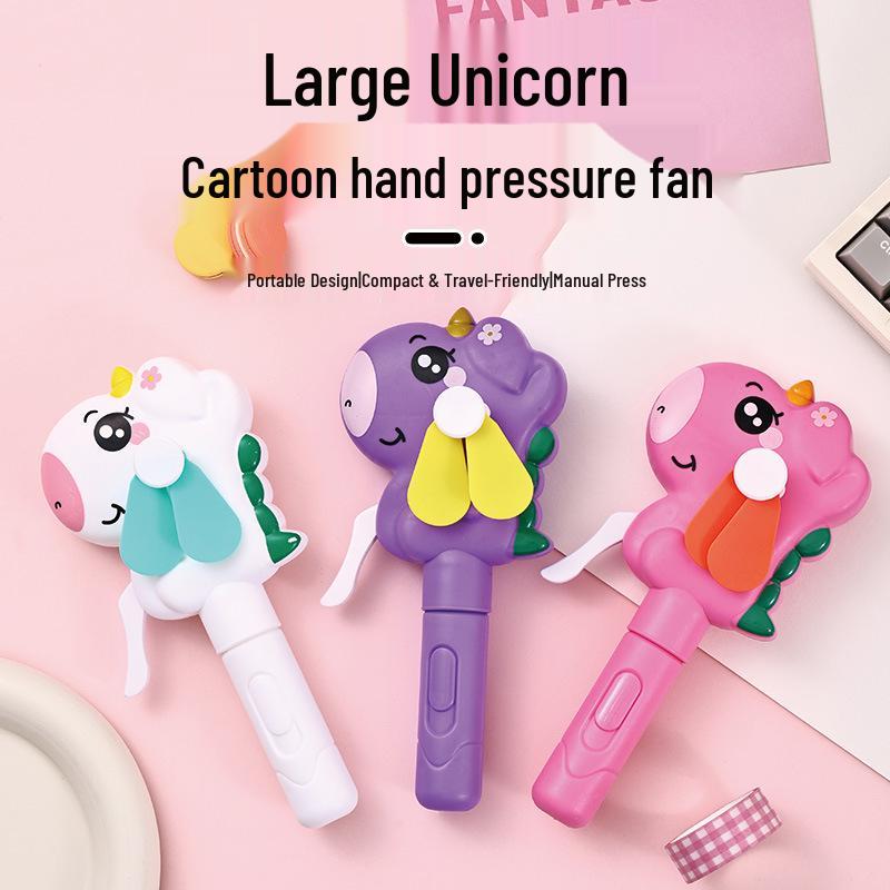 Portable Cartoon Unicorn Donut Hand-Crank Fan - Cute Souvenir Gift