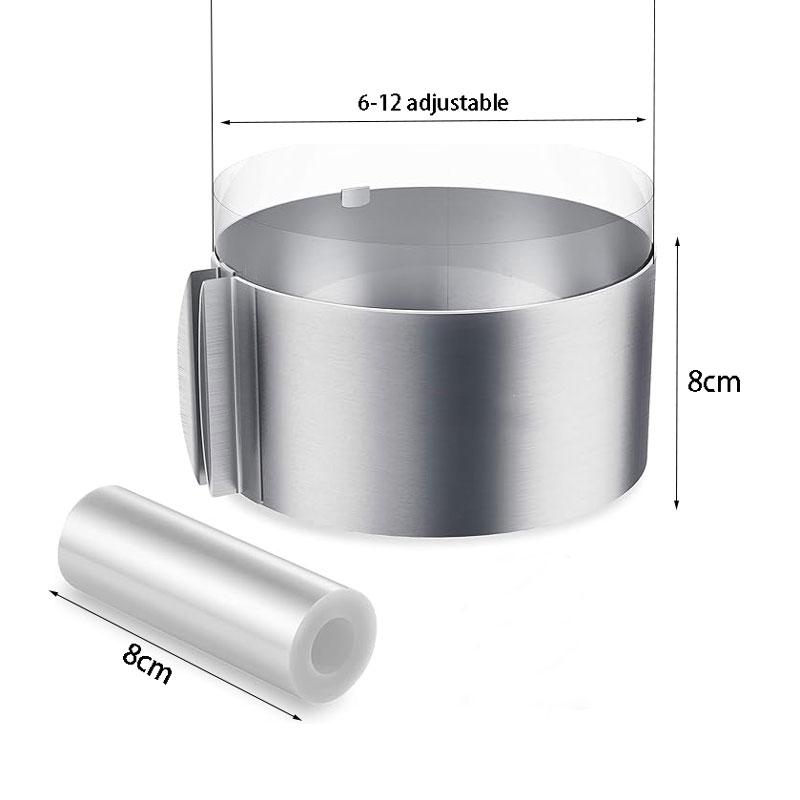 

Adjustable Mousse Ring and 1 Roll Thickened Cake Edge Transparent Cake Collar Round Baking Mold Kitchen Dessert Decoration Tool