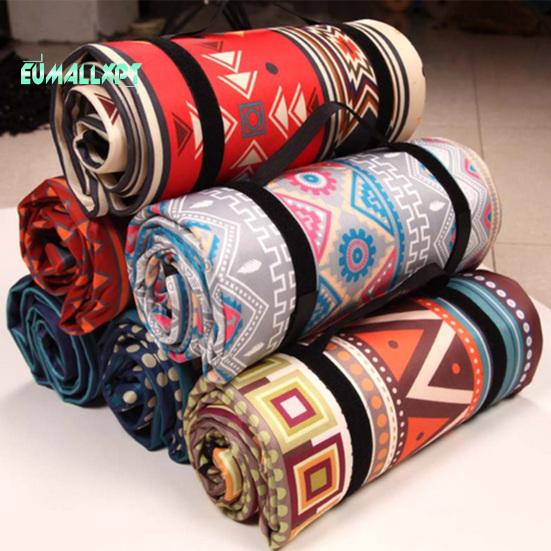 Bohemia Retro Aluminiumfolienbasis, faltbare Picknickdecke mit Aufbewahrungsseil, Verbundprozess, Camping, wasserdichte, feuchtigkeitsbeständige Matte, Outdoor-Zubehör