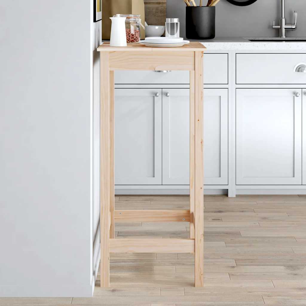 Vidaxl Bar Table, 50X50X110 Cm, Solid Pine Wood