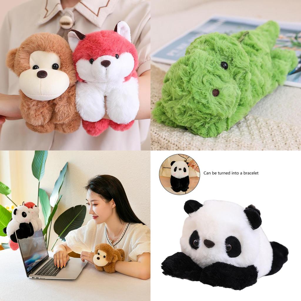 Pulseira de Bater Animal Cartoon Panda Macaco Brinquedo de Pelúcia Pulseira de Pulso Artesanato Decorativo 80 Caracteres
