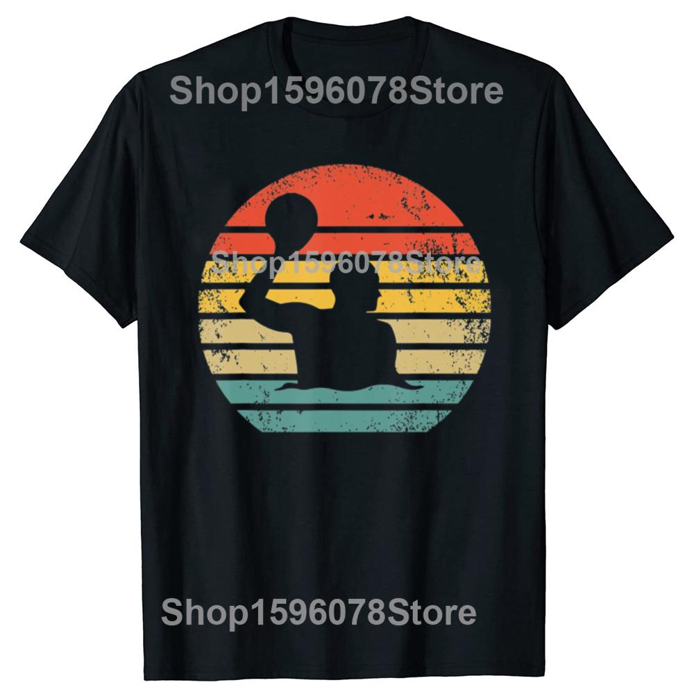 Funny Retro Water Polo Player Vintage Waterpolo Graphic T Shirts Men Women Pure Cotton Humor Tee Shirt Short Sleeve Clothing