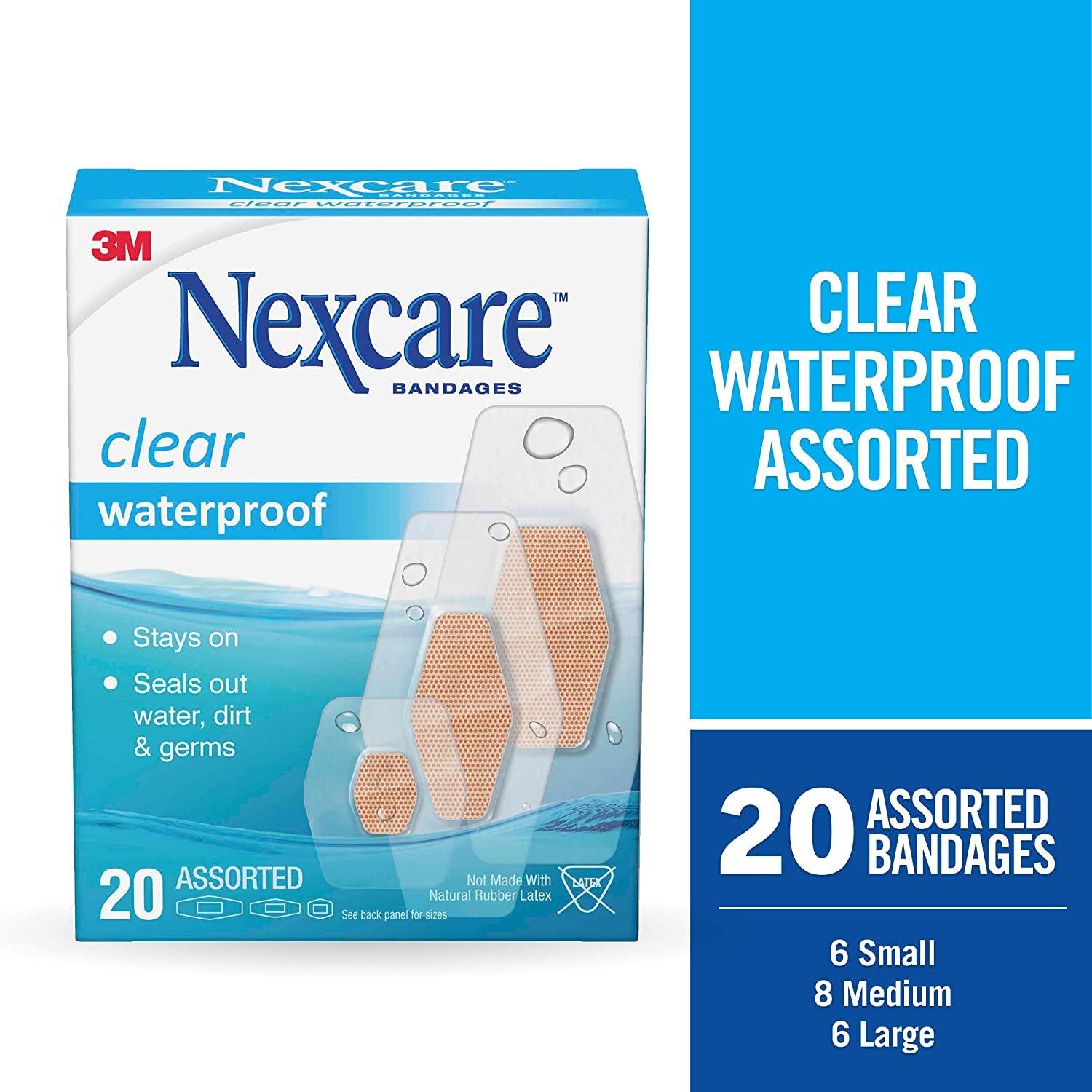 

50/20/8 шт. водонепроникних прозорих бинтів 3M Nexcare різних розмірів 588-20PB