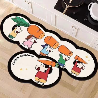 Crayons Small New Door Mat Household Kitchen Soft Diatom Mud Grease Proof Floor Mat Cartoon Absorbent Quick Drying Floor Mat