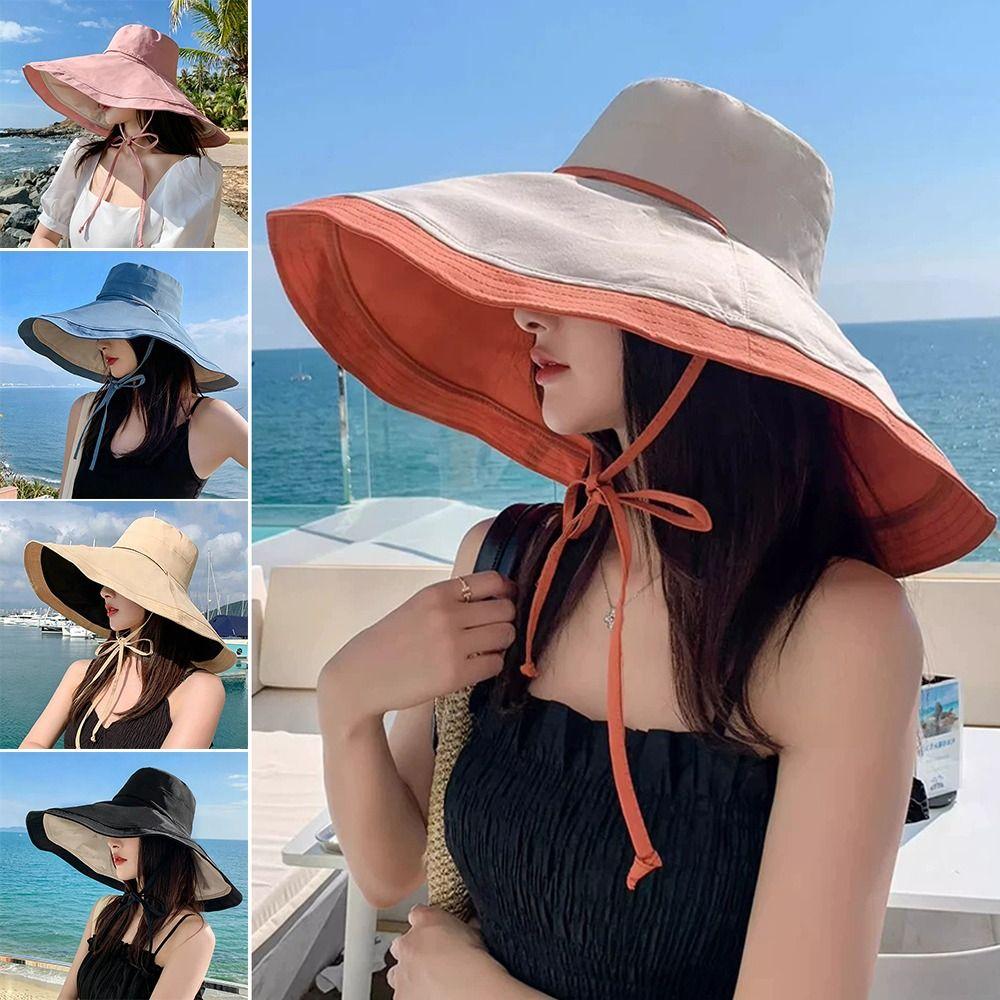 Double-Sided Sunshade Cap Foldable Sun Hat Fashion Women's Beach Hat  Outdoor