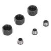 6 Pcs 6mm / 6.35mm / 8mm Router Collet Chuck Carbon Steel with Screw Nuts Chuck Adapter Electric Router Clamp