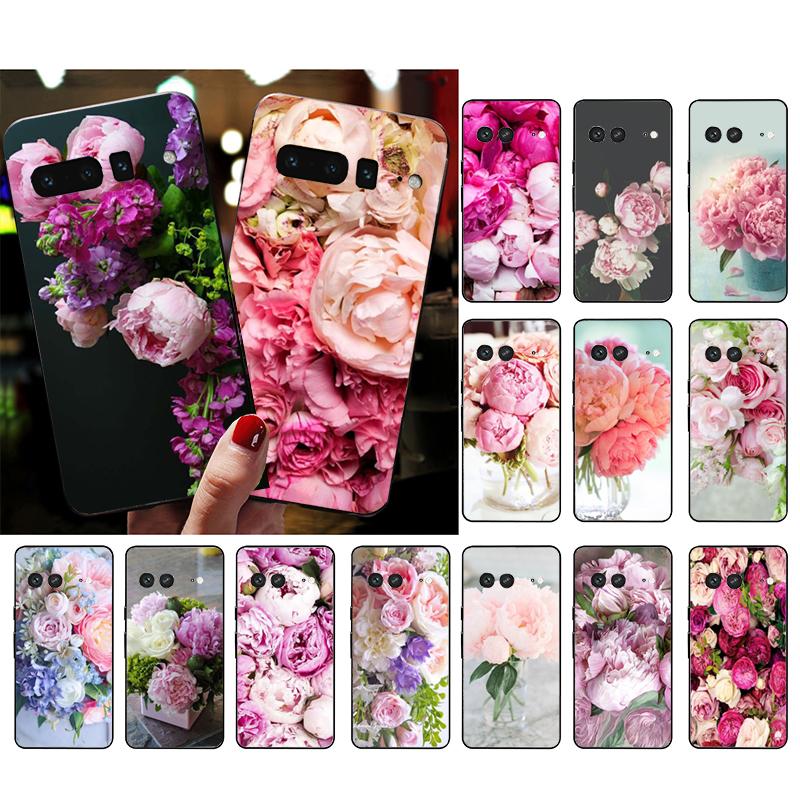 Phone Case For Google Pixel 10 9 Pro XL 9A 8 7 6 Pro Pixel 8A 7A 6A Pixel 8 7 6 5 Peony Flower