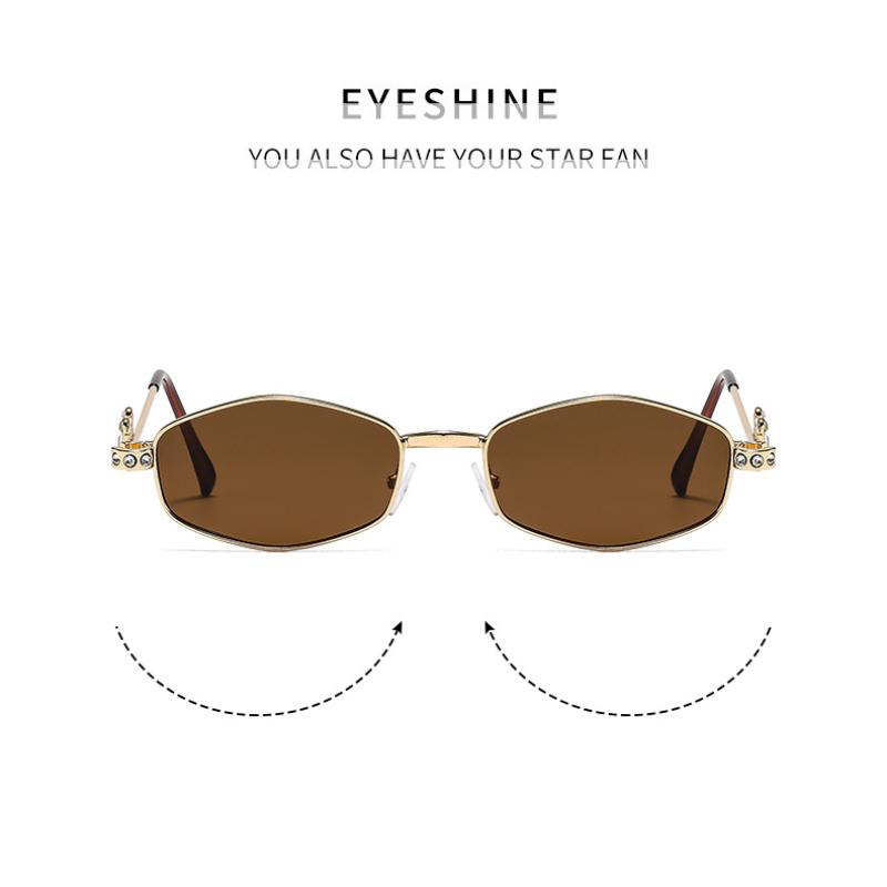 Women's sunglasses, men's and women's fashion polygonal metal sunglasses