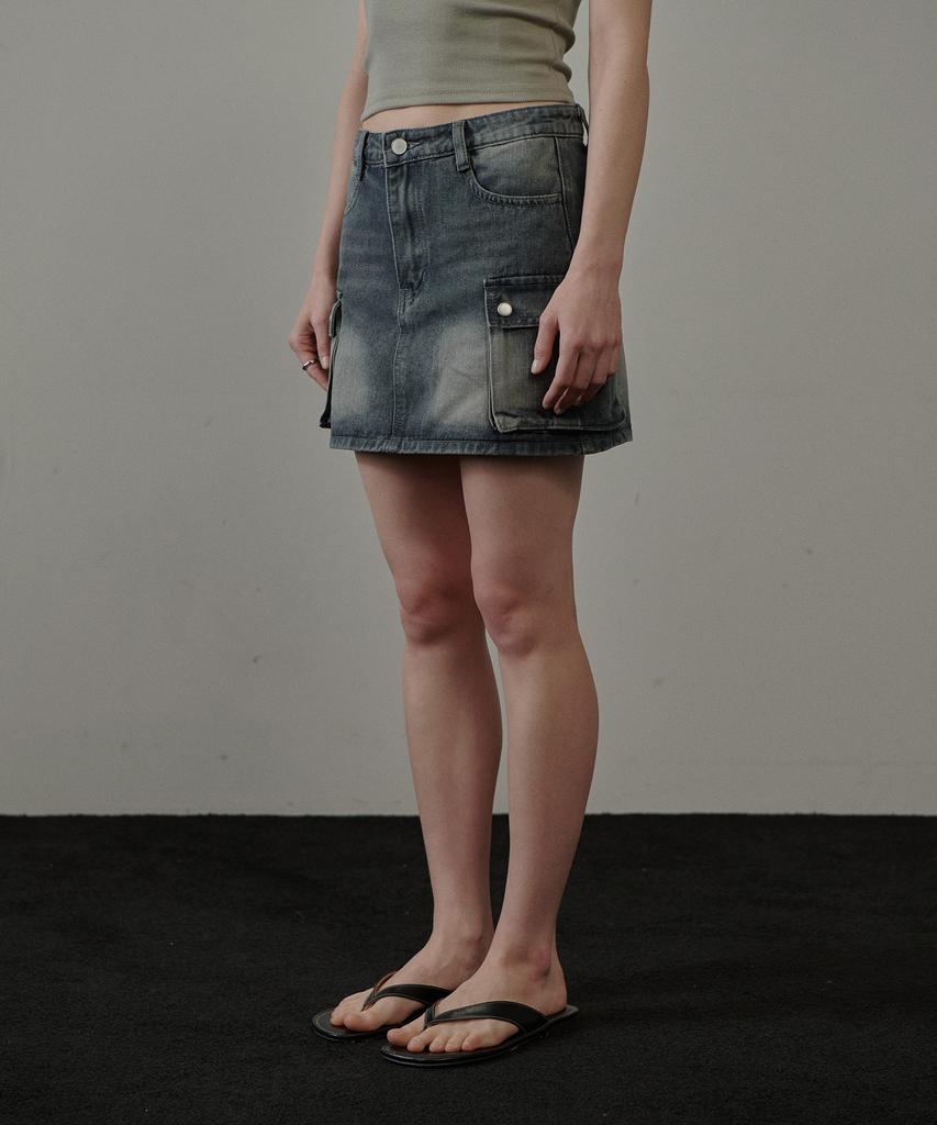 Pandora Fit Elga Cargo Denim Skirt