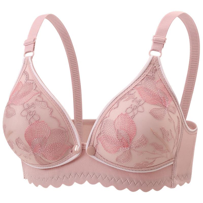 Maternity Nursing Bra Women Thin Front Opening Push Up Wireless Pregnancy Postpartum Breastfeeding Bra Comfortable Supportive Underwear