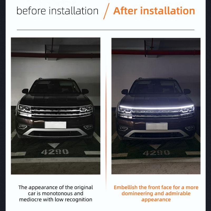 Scan Starting Auto Car Hood Lights Strip Car Turn Signal Indicator Daytime Running Light Flexible Strip Universal Ambient Lights