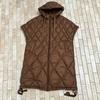 Autumn and Winter European Version Loose Large Size Hooded Rhombus Long White Duck Down Vest Warm Vest Jacket Tide