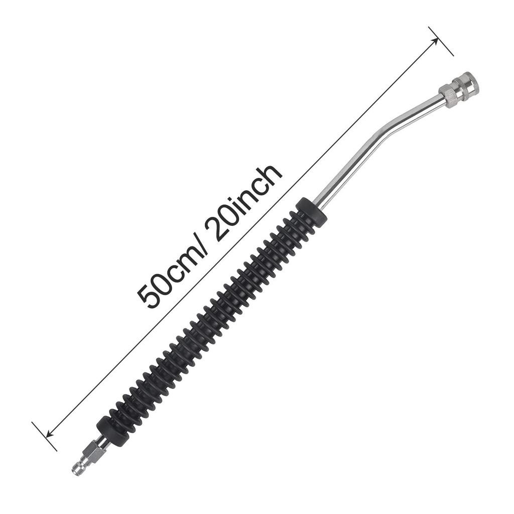 Car Pressure Washer Extension Wand, 20in Power Washer Wand Extension for Car Wash, Stainless Steel Non-Slip Grip, with 1/4” Quick Connect Plug