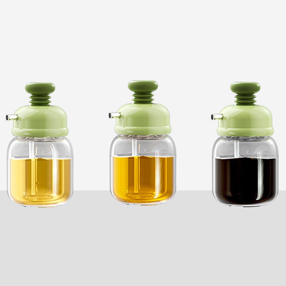 Mini Press-Style Oil Dispenser 100ml Cooking Oil Jar Glass Bottle Press Type Seasoning Storage Bottle Spice Oil Control Bottle