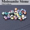Pedras de Moissanite Múltiplas Cores Formato Redondo Tamanhos Pequenos 3,0-4,5mm VVS1 Diamantes de Laboratório Presente para Fazer Joias DIY
