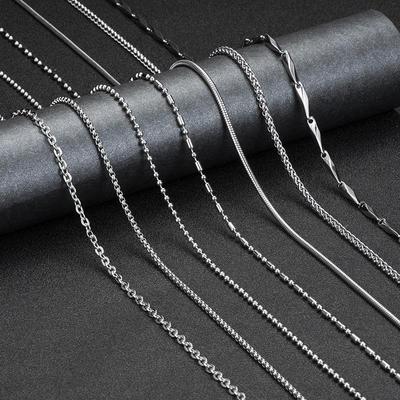 Unisex náhrdelník s hadím článkovým řetízkem z titanové oceli - Trendy řetízek na klíční kost z nerezové oceli pro páry