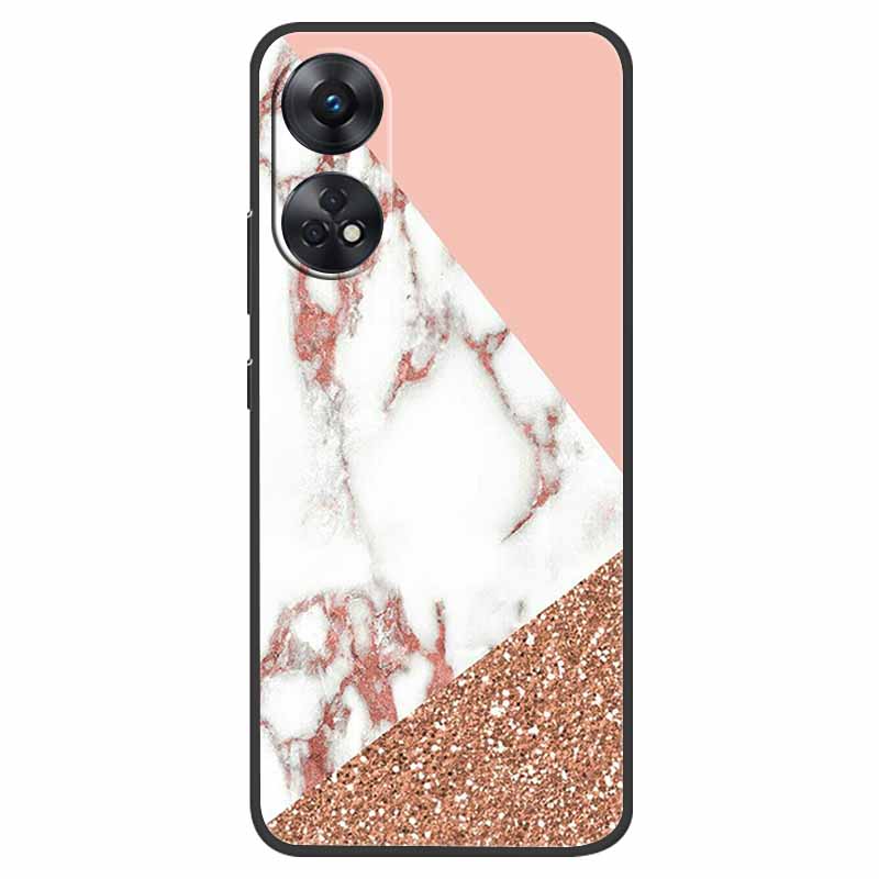Case For Oppo Reno 8T Cover Black Silicone Soft Phone Back Cases for Oppo Reno8 T 4G Fundas Reno8T CPH2481 6.43" Lovely Fundas