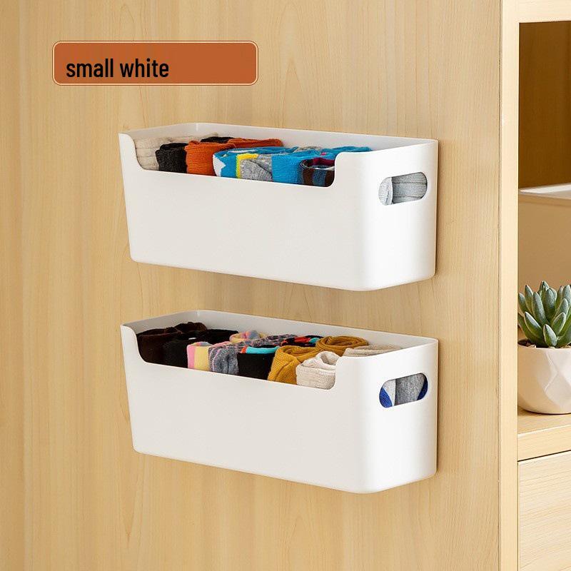 Wall-Mounted Underwear & Lingerie Organizer, Punch-Free Plastic Box for Socks Storage