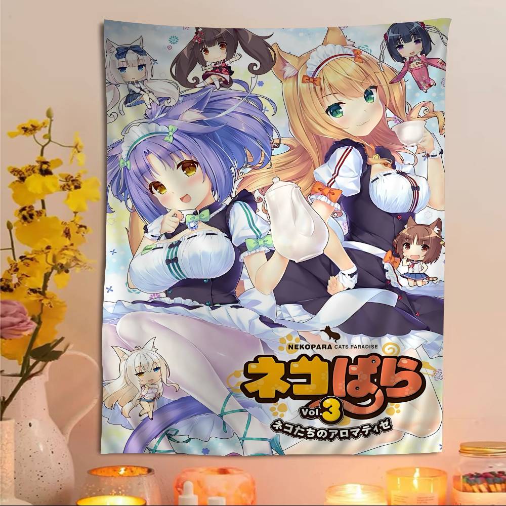 Cute Anime NNekopara Chart Tapestry Home Decoration Hippie Bohemian Decoration Divination Wall Hanging Home Decor