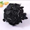 Black Rose Bouquet Dark Romance Artificial Flower Arrangement for Gothic Wedding Halloween Bridal Decorations