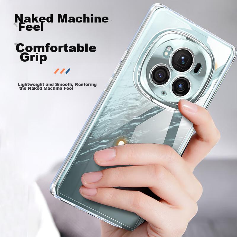 HotFire Phone Case for Honor Magic6Pro, Honor Magic6 Pro Protective Cover, Shockproof Silicone Upgraded Lens Full Protection Frame - Transparent