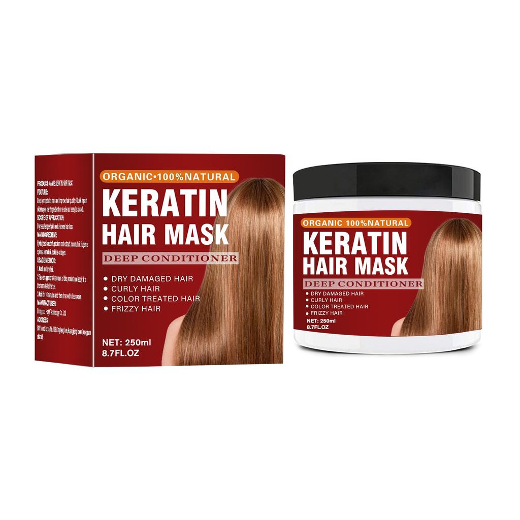 Keratin Hair Mask, DeepDamaged Hair , 250ml Hair Mask, Suitable For Dry And Damaged Hair, Natural Deep Conditioner Moisturizing Hair Mask