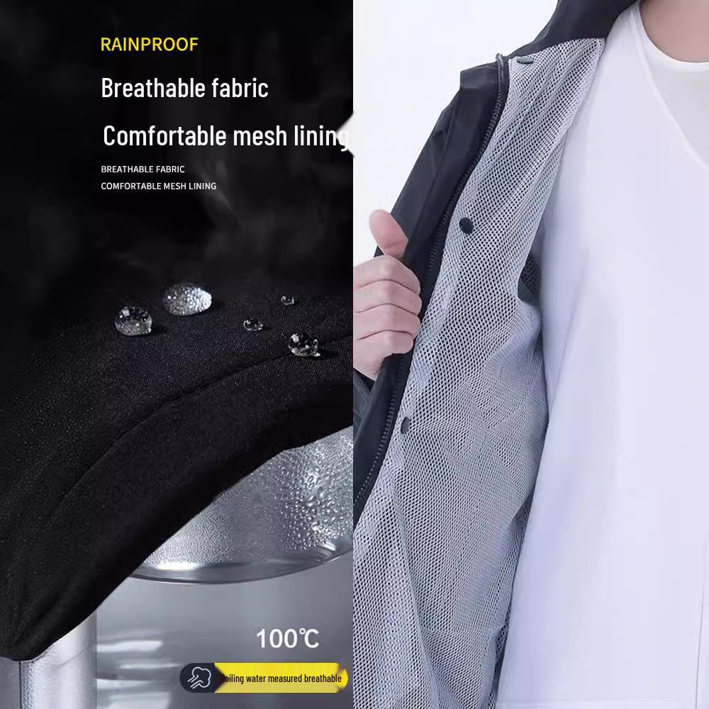 Herren Sturmfestes Doppellagiges Motorrad-Regenmantel- und Hosen-Set