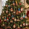 3 Pcs 2D Flat Christmas Tree Ornaments Wooden Christmas Decor Xmas Hanging Pendant  Christmas Tree