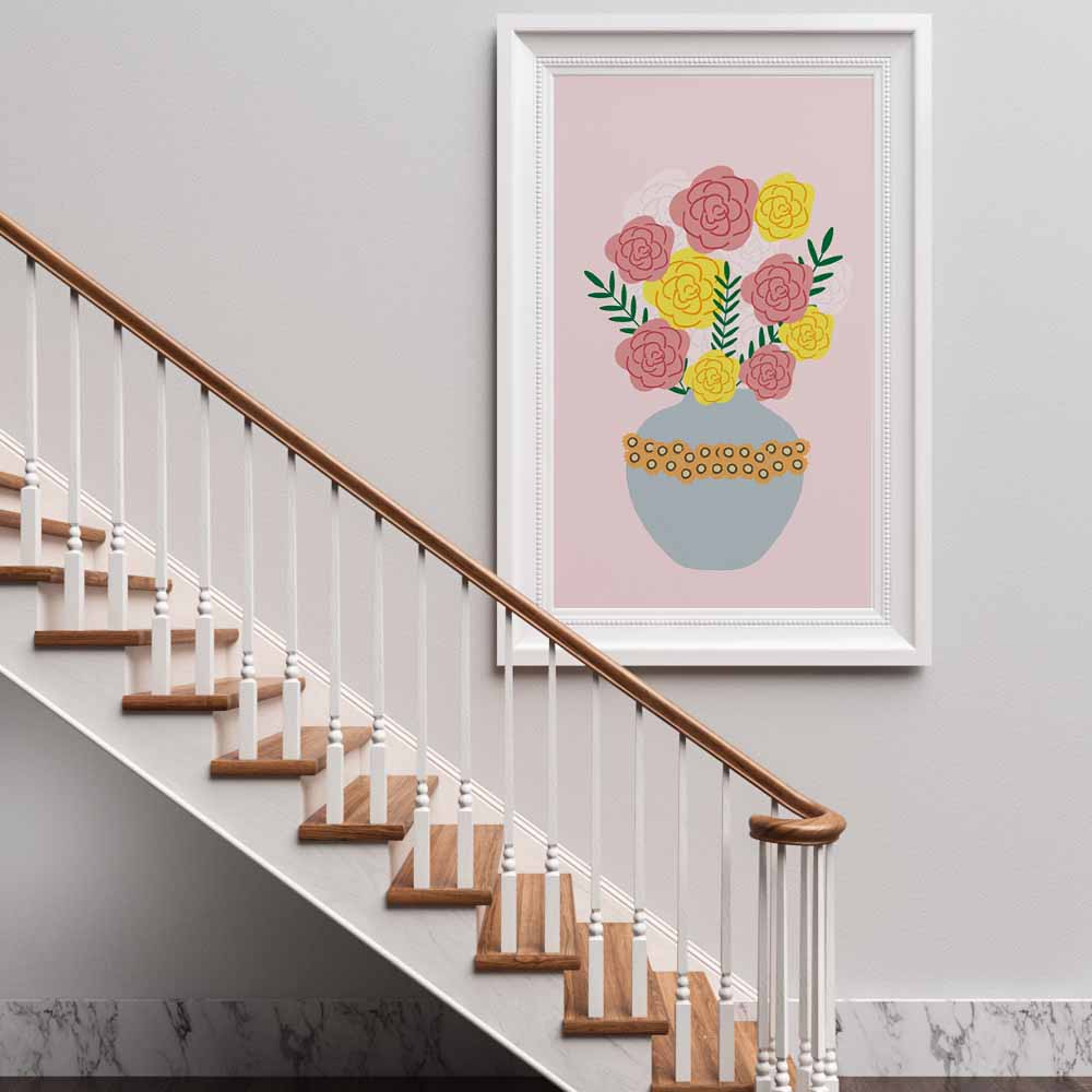 Plant Oil Painting Vase Still Life Wall Painting Abstract Art Canvas Painting Living Room Corridor Office Home Decoration Mural No Frame