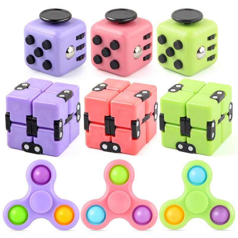 New And Strange Toys, Infinity Rubik'S Cube Decompression Dice Exterminator Pioneer Fingertip Gyro Bubble Music 3-Piece Set