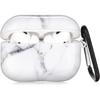 Airpods Pro Case - YOMPLOW White Marble Protective Hard Case Cover Skin Portable & Shockproof Women Girls with Keychain for Apple Airpods Pro