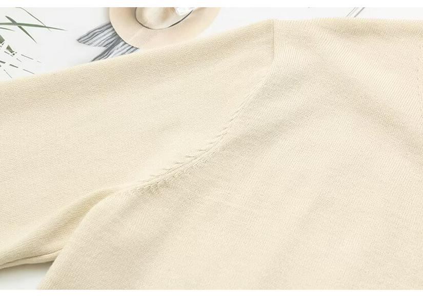 2024 Autumn Plus Size V-Neck Knit Cardigan Long Sleeve Versatile Sweater for Women