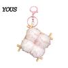 Backpack Accessory Fermented Bean Curd Plush Keychain, Fluffy Doufu Bag Decorative Charm with Keyring, Handbag Purse Decoration Accessories