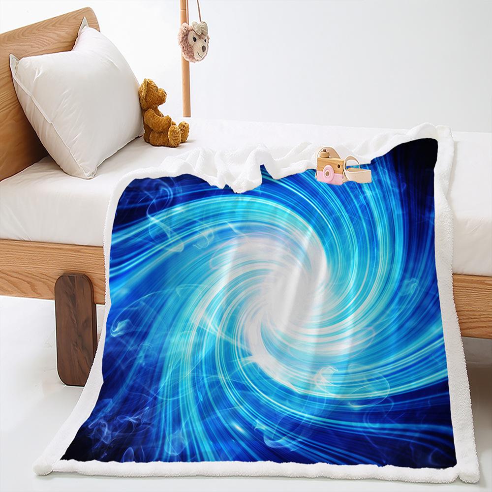 Blanket 2D Digital Printing Lamb Fleece Crystal Fleece 2D Magic Pattern Blanket Cover Blanket