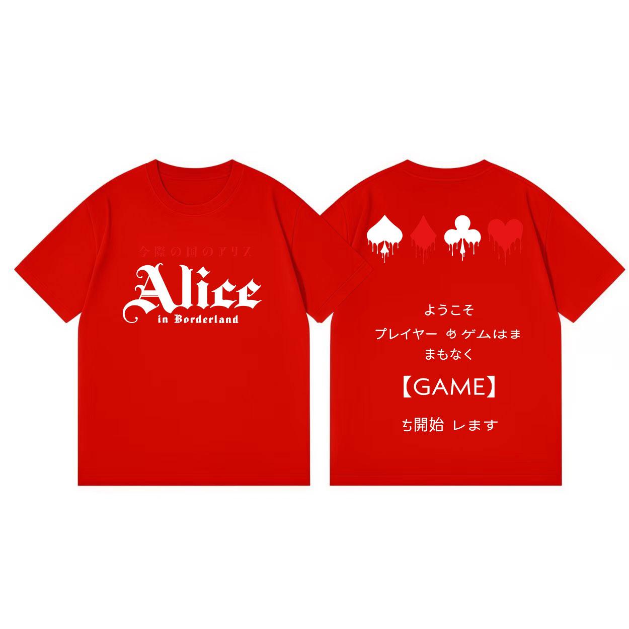 

TV Play Alice in Borderland Double Sided Print T Shirts Harajuku Fashion Short Sleeve Tshirts Men Women Casual Cotton Tshirt S