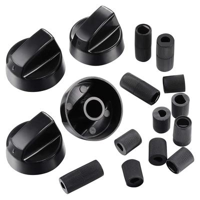 Replacement Control Knobs Set Including 4 Knobs and 12 Adapters for Stoves Ranges Ovens and Outdoor Appliances