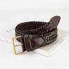 French Retro Hand-woven Cowhide Belt for Women's Classic High-end Feeling with Jeans Skirt Exquisite Women's Belt