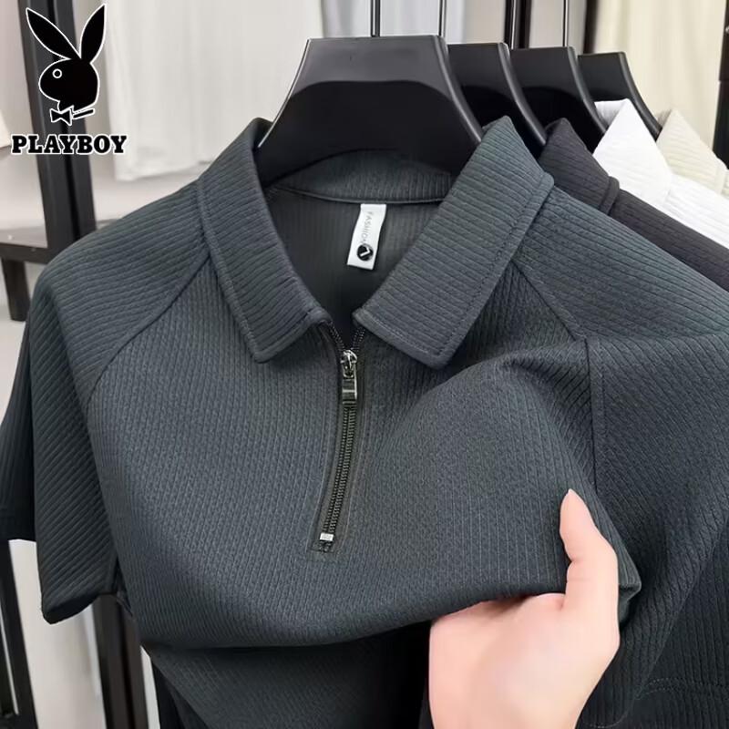PLAYBOY Men s Cooling Half-Zip Polo Shirt 3XL