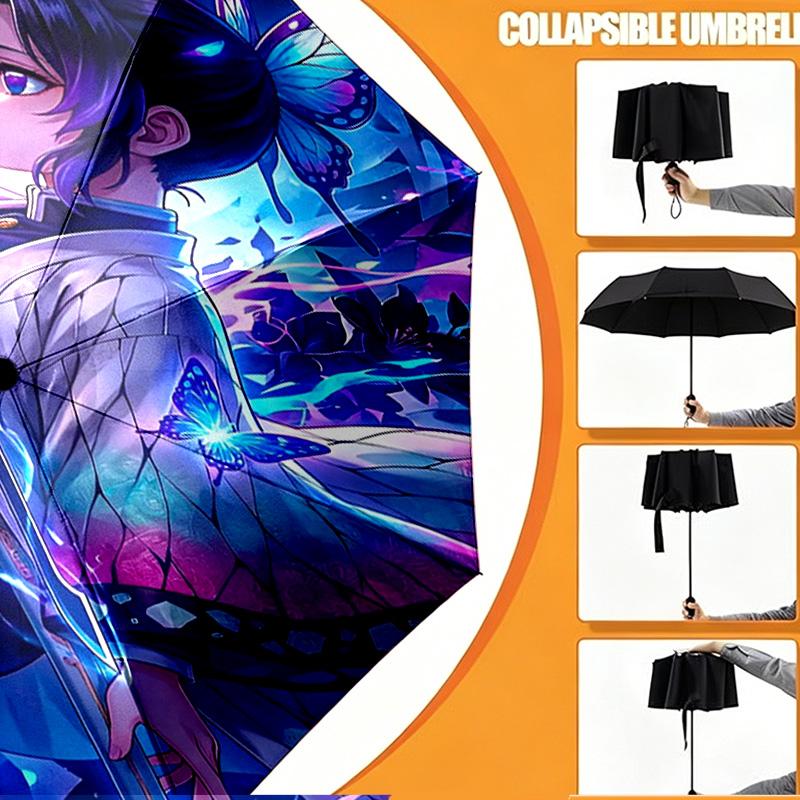 Demon Slayer Print Umbrella Automatic Opening/ Closing - Portable Foldable Design - Daily use for Travel/Outdoor - Gift for Birthday