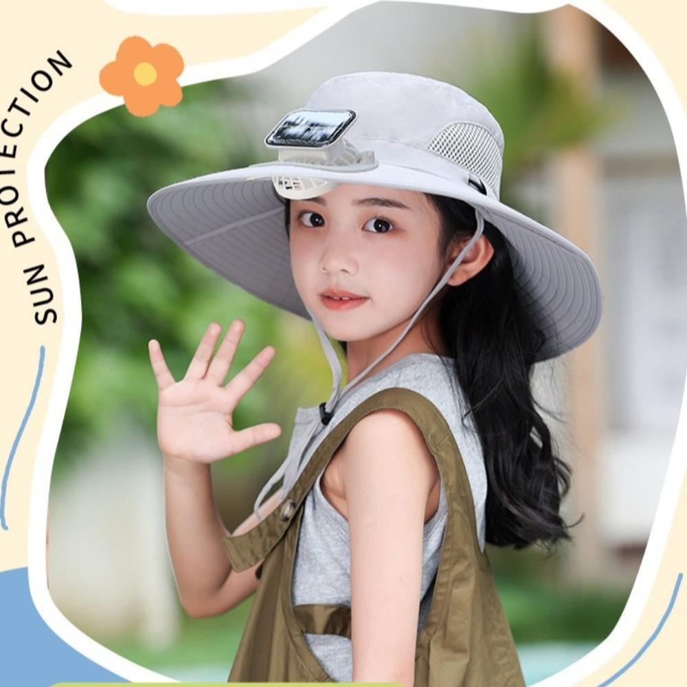 with Cooling Fan Sun Hat Wide Brim Kids Fisherman Hat New Outdoor Sunshade Hat