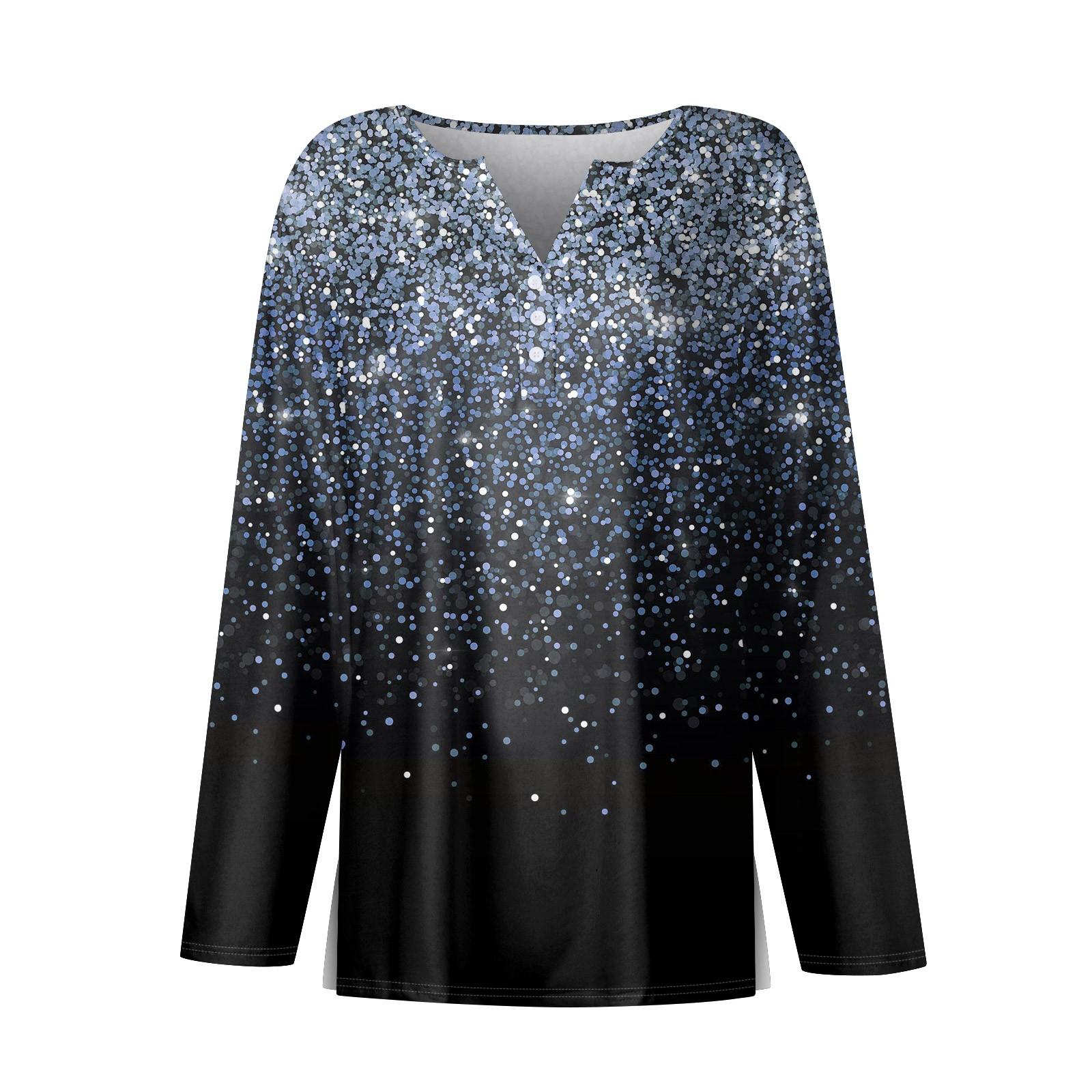 Жен. Футболка Футболка Пуговицы Цветочный принт Длинный рукав Повседневные Выходные Мода — фото 3