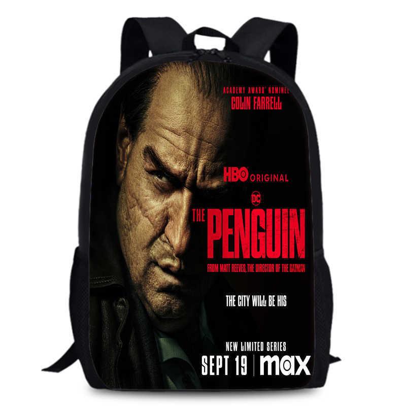 Penguin Backpack The Oxford Fabric School Bag Breathable Cushioned Straps Kids