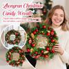 Christmas Wreaths For Front Door, Merry Christmas Door Wreath With Balls & Berries For Indoor Outdoor Fireplace Wall Window Xmas Decor