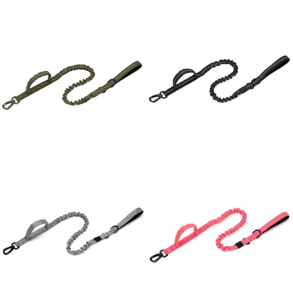 Waterproof Nylon Pet Leash With Elastic Stretch And Double Handles For Outdoor Adventure